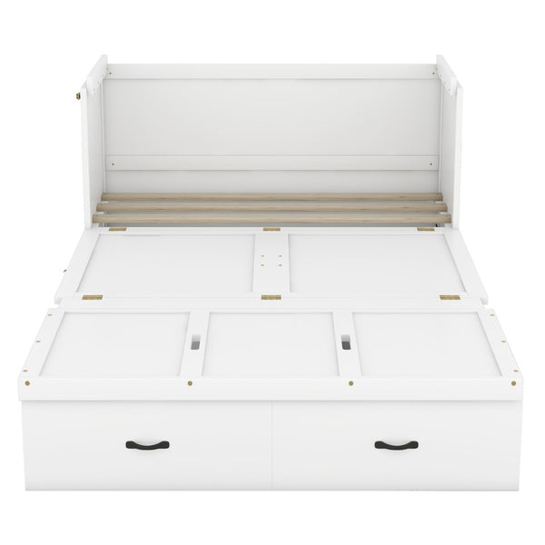 HomeRoots White Wood Full Murphy Bed - Space-Saving Design & Timeless Style for Effortless Functionality! 602101