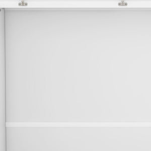 HomeRoots White Wood Full Murphy Bed with USB - Space-Saving Design, Stylish Storage, and Comfort for Any Room 602103