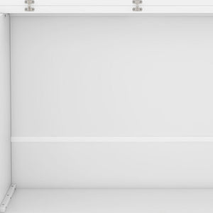 HomeRoots White Wood Full Murphy Bed with USB - Space-Saving Design, Stylish Storage, and Comfort for Any Room 602103