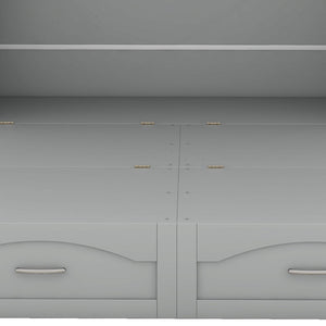 HomeRoots Gray Wood Queen Murphy Bed - Stylish Space-Saving Design with USB for Modern Living Rooms & Studios 602104