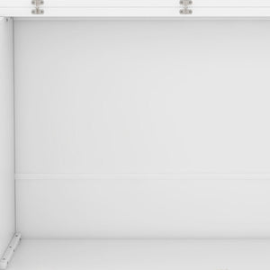 HomeRoots White Wood Queen Murphy Bed with USB Port – Space-Saving Elegance for Stylish Homes and Guests 602105