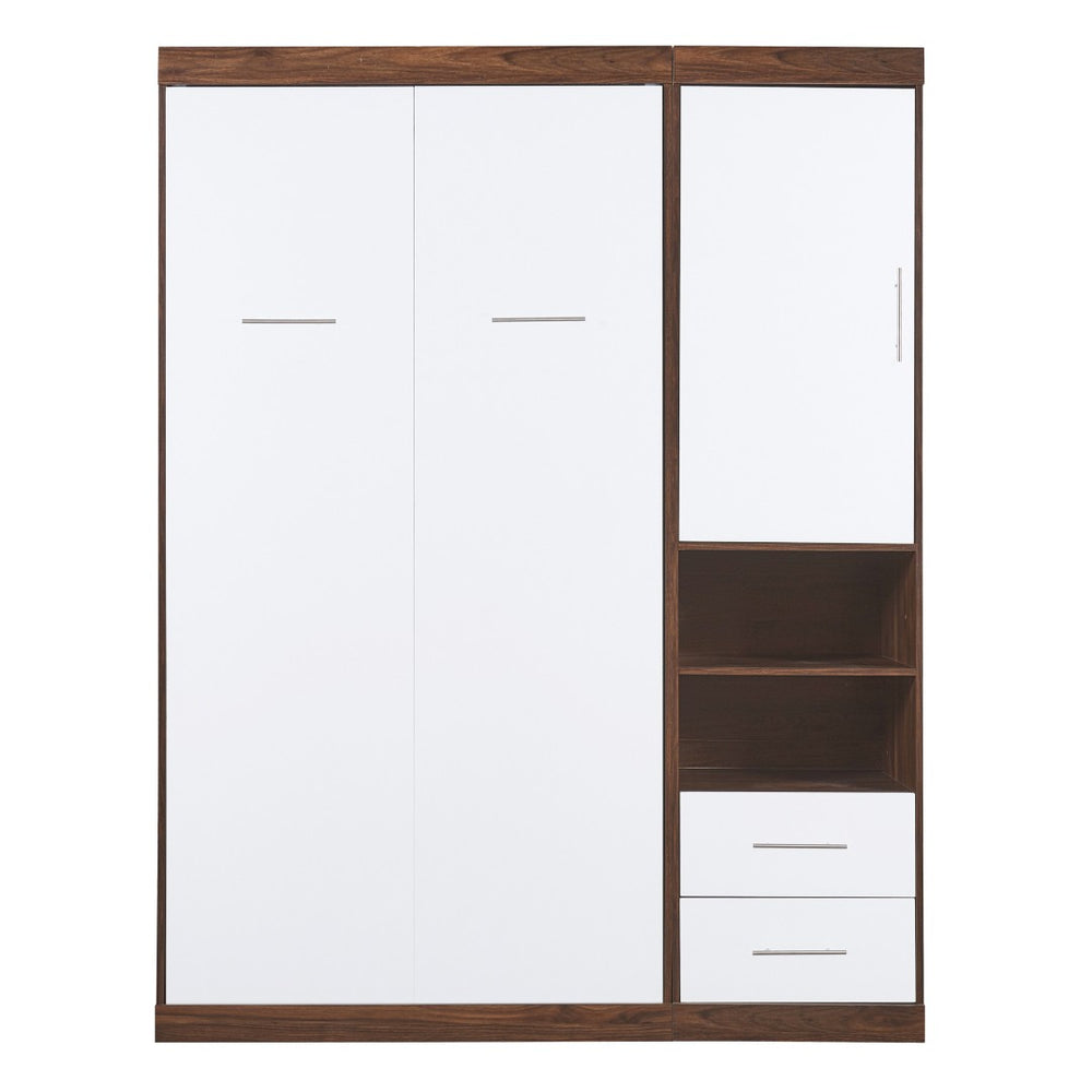 HomeRoots White Wood Twin Murphy Bed – Space-Saving Elegance with Durable Design for Stylish Guest Rooms & Studios 602106