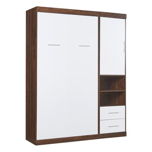 HomeRoots White Wood Twin Murphy Bed – Space-Saving Elegance with Durable Design for Stylish Guest Rooms & Studios 602106