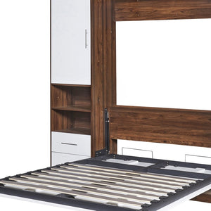 HomeRoots White Wood Full Murphy Bed - Elegant Space-Saving Solution for Guest Rooms, Studios & Multifunctional Spaces 602107