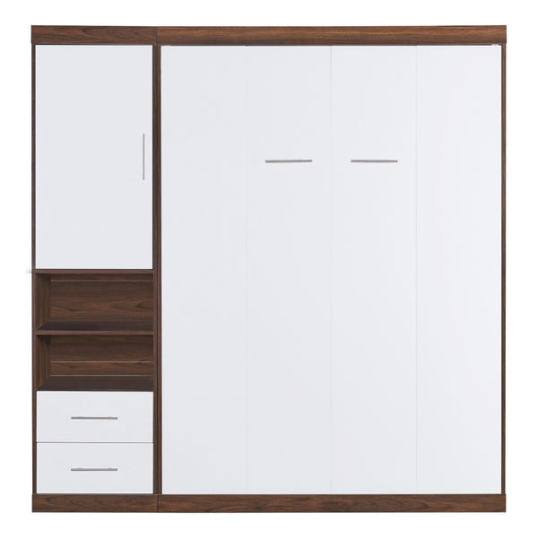 HomeRoots White Wood Full Murphy Bed - Elegant Space-Saving Solution for Guest Rooms, Studios & Multifunctional Spaces 602107