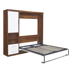 HomeRoots White Wood Full Murphy Bed - Elegant Space-Saving Solution for Guest Rooms, Studios & Multifunctional Spaces 602107