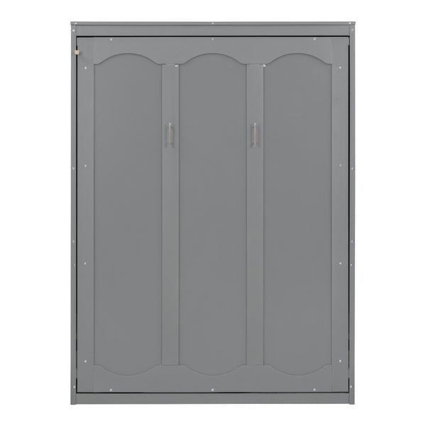 HomeRoots Gray Wood Full Murphy Bed - Stylish Space-Saving Solution for Modern Living with Comfort & Durability 602108