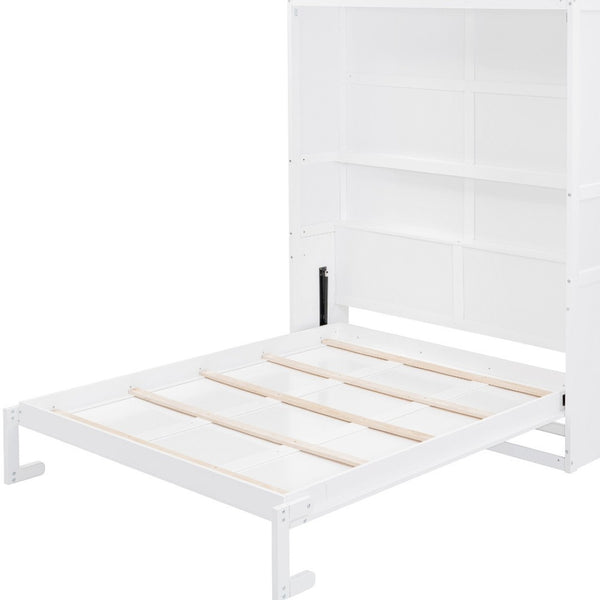 HomeRoots White Wood Queen Murphy Bed – Stylish Space-Saving Solution with Durable Design for Ultimate Comfort 602109
