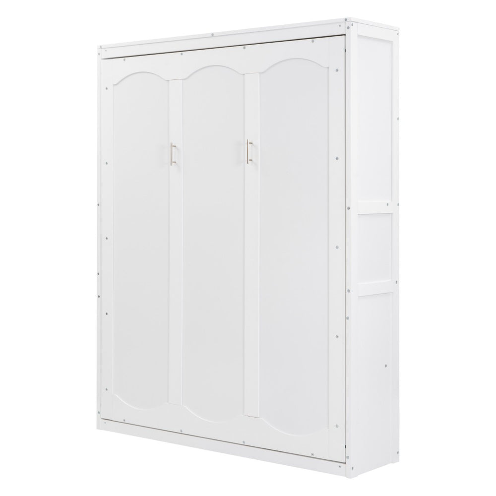 HomeRoots White Wood Queen Murphy Bed – Stylish Space-Saving Solution with Durable Design for Ultimate Comfort 602109