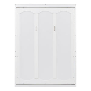 HomeRoots White Wood Full Murphy Bed – Space-Saving Design with Sturdy Construction & Integrated Headboard! 602111