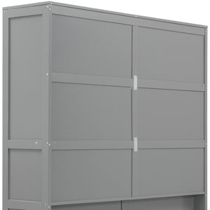 HomeRoots Gray Wood Queen Murphy Bed - Space-Saving Design for Stylish Comfort in Guest Rooms & Apartments 602112