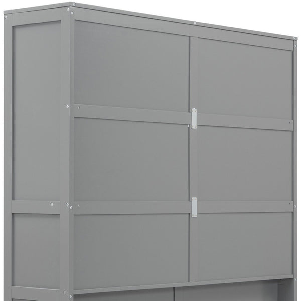 HomeRoots Gray Wood Queen Murphy Bed - Space-Saving Design for Stylish Comfort in Guest Rooms & Apartments 602112