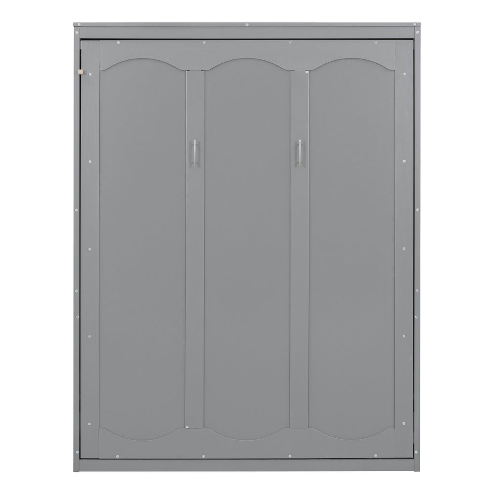 HomeRoots Gray Wood Queen Murphy Bed - Space-Saving Design for Stylish Comfort in Guest Rooms & Apartments 602112