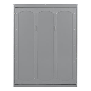 HomeRoots Gray Wood Queen Murphy Bed - Space-Saving Design for Stylish Comfort in Guest Rooms & Apartments 602112