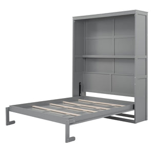 HomeRoots Gray Wood Queen Murphy Bed - Space-Saving Design for Stylish Comfort in Guest Rooms & Apartments 602112