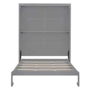 HomeRoots Gray Wood Queen Murphy Bed - Space-Saving Design for Stylish Comfort in Guest Rooms & Apartments 602112