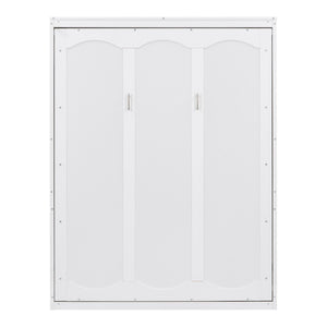HomeRoots White Wood Queen Murphy Bed – Stylish, Space-Saving Solution with Elegant Cabinet Design for Small Rooms 602113