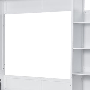 HomeRoots White Wood Queen Murphy Bed - Elegant Space-Saving Design with Sturdy Construction for Comfort 602115