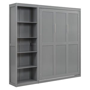 HomeRoots Gray Wood Full Murphy Bed - Stylish Space-Saving Solution for Guest Rooms, Offices & Studios 602116
