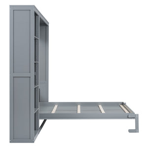 HomeRoots Gray Wood Queen Murphy Bed - Space-Saving Design for Multifunctional Living, Stylish & Durable Comfort 602117