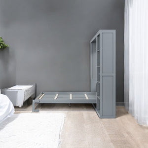 HomeRoots Gray Wood Queen Murphy Bed - Space-Saving Design for Multifunctional Living, Stylish & Durable Comfort 602117