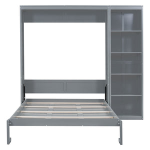 HomeRoots Gray Wood Queen Murphy Bed - Space-Saving Design for Multifunctional Living, Stylish & Durable Comfort 602117