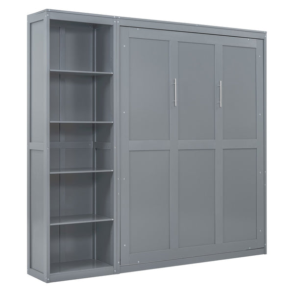 HomeRoots Gray Wood Queen Murphy Bed - Space-Saving Design for Multifunctional Living, Stylish & Durable Comfort 602117