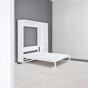 HomeRoots White Wood Queen Murphy Bed - Stylish Space-Saving Design for Guest Rooms & Studio Apartments 602118