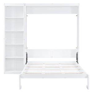 HomeRoots White Wood Queen Murphy Bed - Stylish Space-Saving Design for Guest Rooms & Studio Apartments 602118