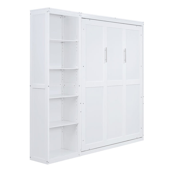 HomeRoots White Wood Queen Murphy Bed - Stylish Space-Saving Design for Guest Rooms & Studio Apartments 602118