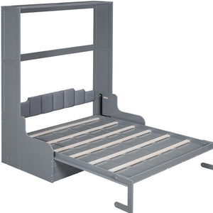 HomeRoots Gray Wood Queen Murphy Bed – Space-Saving Design, Durable Construction & Modern Aesthetics for Any Room 602125