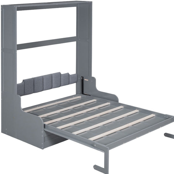 HomeRoots Gray Wood Queen Murphy Bed – Space-Saving Design, Durable Construction & Modern Aesthetics for Any Room 602125