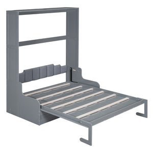 HomeRoots Gray Wood Queen Murphy Bed – Space-Saving Design, Durable Construction & Modern Aesthetics for Any Room 602125