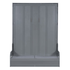 HomeRoots Gray Wood Queen Murphy Bed – Space-Saving Design, Durable Construction & Modern Aesthetics for Any Room 602125