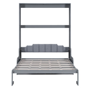 HomeRoots Gray Wood Queen Murphy Bed – Space-Saving Design, Durable Construction & Modern Aesthetics for Any Room 602125