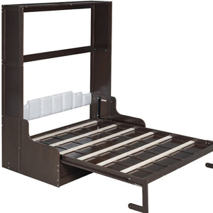 HomeRoots Espresso Queen Murphy Bed – Stylish Space-Saving Design with Rich Wood Finish for Modern Bedrooms 602127