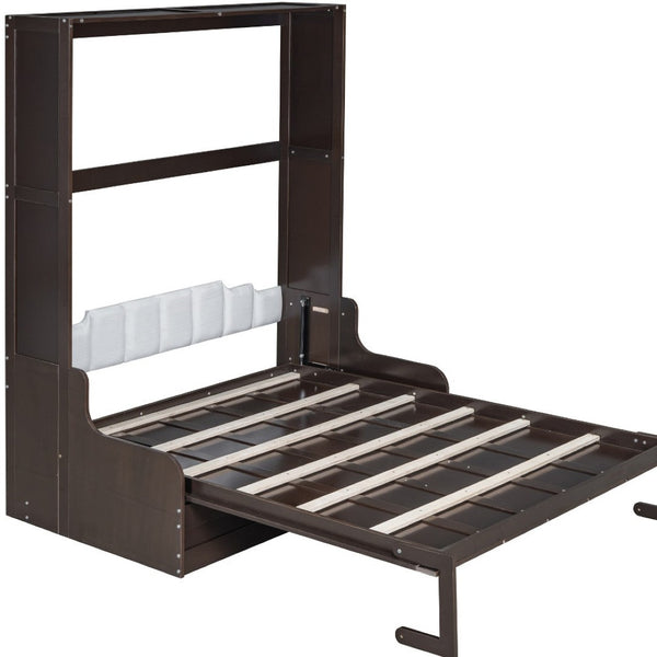 HomeRoots Espresso Queen Murphy Bed – Stylish Space-Saving Design with Rich Wood Finish for Modern Bedrooms 602127