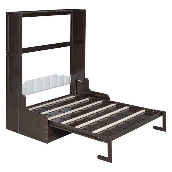 HomeRoots Espresso Queen Murphy Bed – Stylish Space-Saving Design with Rich Wood Finish for Modern Bedrooms 602127