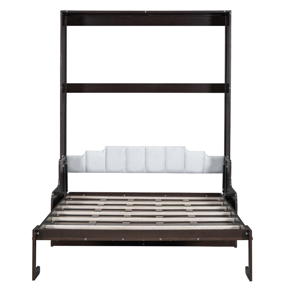 HomeRoots Espresso Queen Murphy Bed – Stylish Space-Saving Design with Rich Wood Finish for Modern Bedrooms 602127