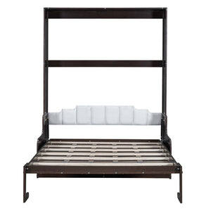 HomeRoots Espresso Queen Murphy Bed – Stylish Space-Saving Design with Rich Wood Finish for Modern Bedrooms 602127