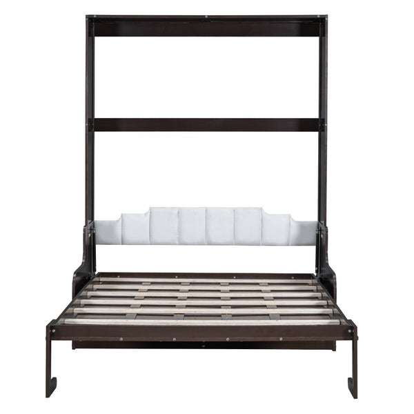 HomeRoots Espresso Queen Murphy Bed – Stylish Space-Saving Design with Rich Wood Finish for Modern Bedrooms 602127