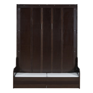 HomeRoots Espresso Queen Murphy Bed – Stylish Space-Saving Design with Rich Wood Finish for Modern Bedrooms 602127