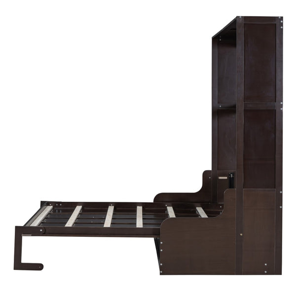 HomeRoots Espresso Queen Murphy Bed – Stylish Space-Saving Design with Rich Wood Finish for Modern Bedrooms 602127
