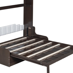 HomeRoots Espresso Queen Murphy Bed – Stylish Space-Saving Design with Rich Wood Finish for Modern Bedrooms 602127