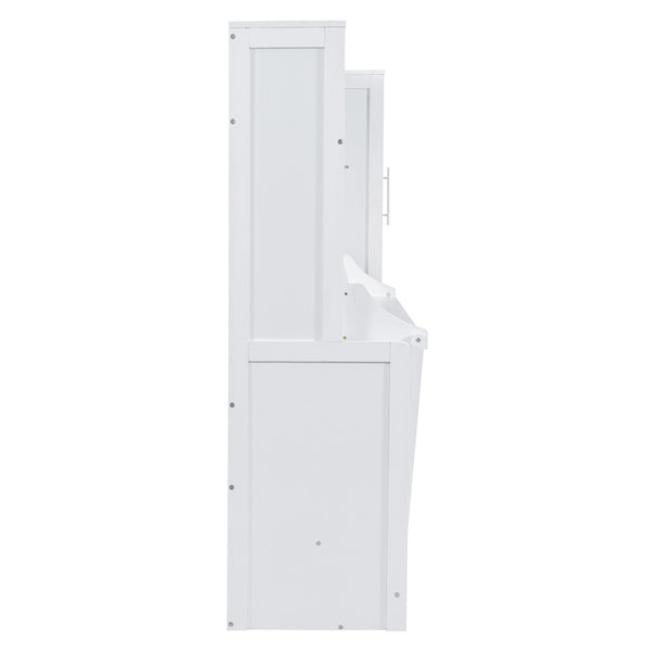 HomeRoots White Wood Full Murphy Bed - Elegant Space-Saving Design with Premium Craftsmanship for Any Room 602130