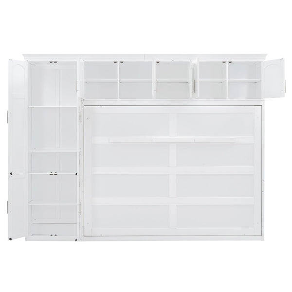HomeRoots White Wood Queen Murphy Bed - Stylish, Space-Saving Solution for Versatile Guest Room Comfort 602134