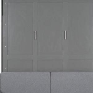 HomeRoots Gray Wood Queen Murphy Bed – Elegant, Space-Saving Design with Premium Support for Ultimate Comfort! 602137