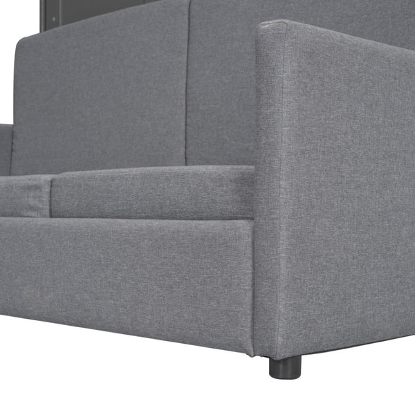 HomeRoots Gray Wood Queen Murphy Bed – Elegant, Space-Saving Design with Premium Support for Ultimate Comfort! 602137