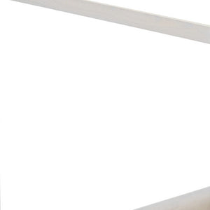 HomeRoots White Wood Full Canopy Bed with Storage Drawers – Elegant Design for a Stylish, Organized Bedroom Retreat 602138