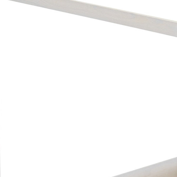 HomeRoots White Wood Full Canopy Bed with Storage Drawers – Elegant Design for a Stylish, Organized Bedroom Retreat 602138